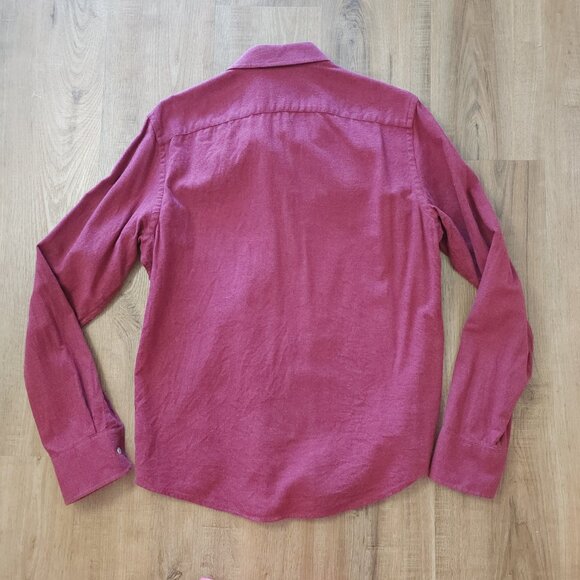 Untuckit 100% Cotton Red Flannel Button Down Long Sleeve Slim Fit Shirt - Picture 6 of 7